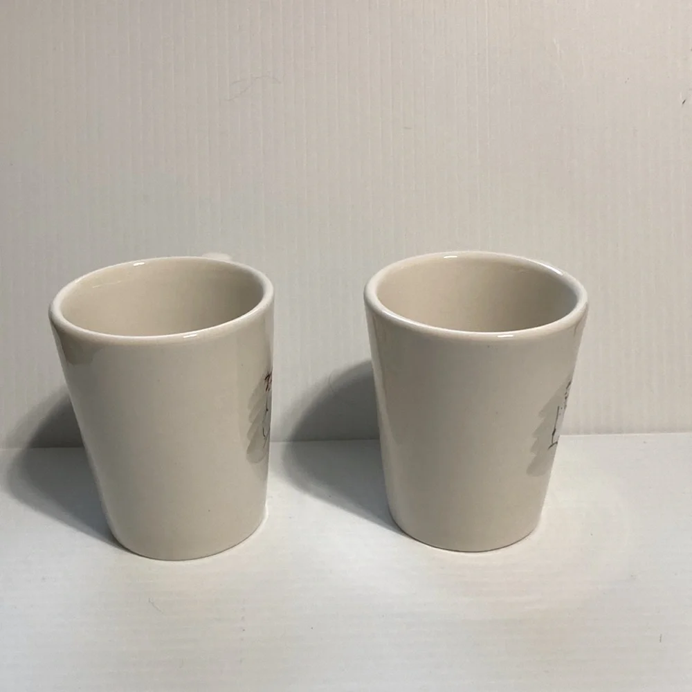 Williams Sonoma Snowmen Holiday Coffee Mug Cups 8 oz SET of 2